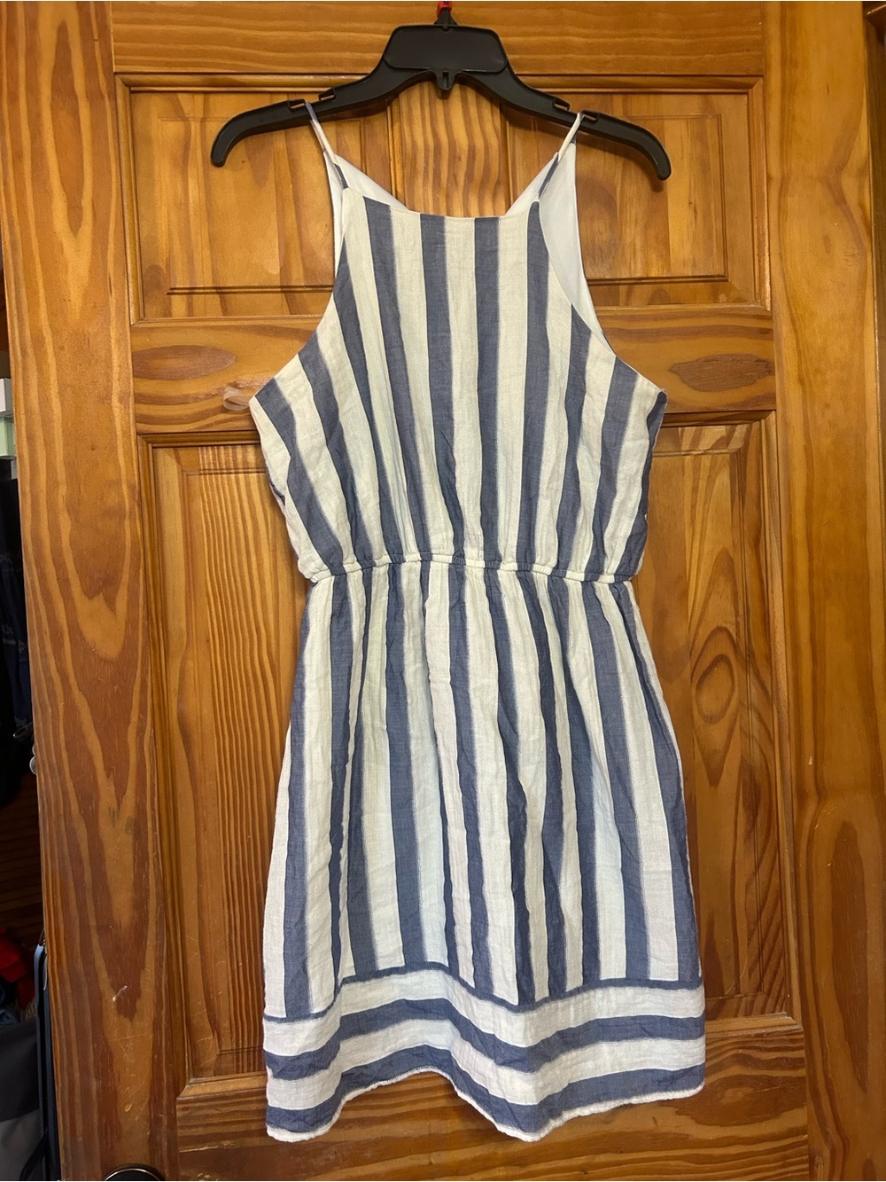 Altar'd State Blue and White Striped Halter Dress